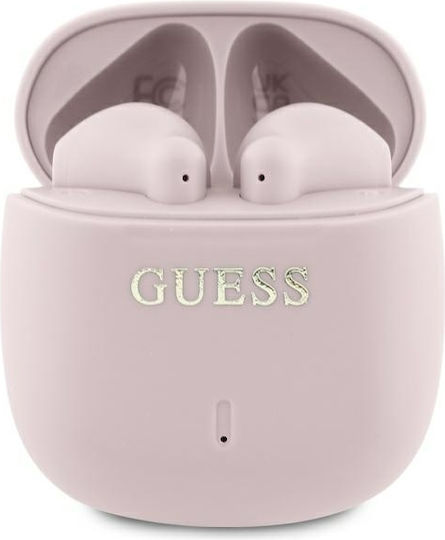 Guess Printed Classic Logo Earbud Bluetooth Handsfree Earphones with Charging Case Pink view 1