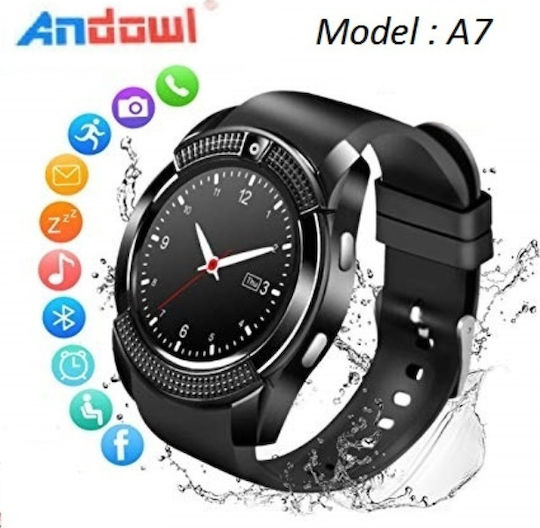 Andowl A7 Smartwatch with SIM (Black) view 2