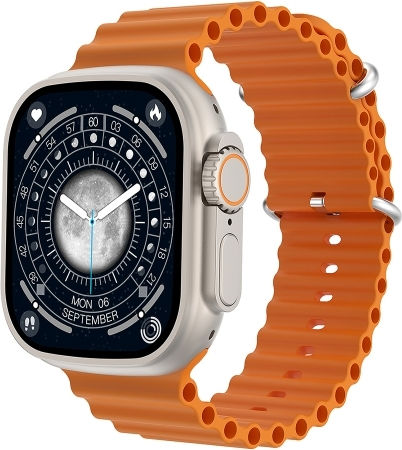 Wiwu Sw01 Ultra 1.9 Inch Ips Screen Ip68 Waterproof Bluetooth Smart Watch Support Heart Rate Monitoring Orange