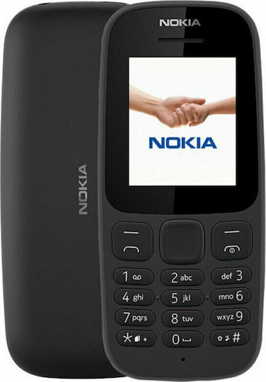 Nokia 105 (2019) Dual SIM Mobile with Buttons (Greek Menu) Black view 9