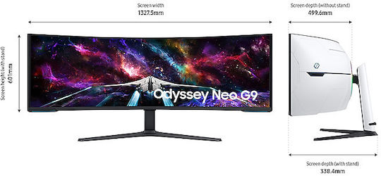 Samsung Odyssey Neo G9 LS57CG954 Ultrawide VA HDR Curved Gaming Monitor 57" 7680x2160 240Hz with Response Time 1ms GTG view 7
