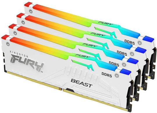 Kingston Fury Beast RGB DDR5 64GB RAM with 4x16GB Modules and Speed 6000 for Desktop KF560C40BWAK4-64 view 1