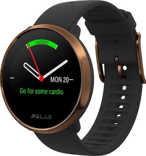 Polar Ignite 43mm Waterproof Smartwatch with Heart Rate Monitor (Copper Silicone)