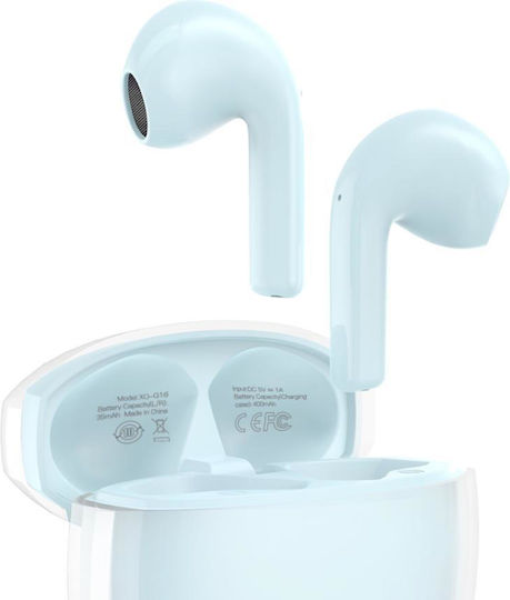 XO G16 Earbud Bluetooth Handsfree Earphones with Charging Case Blue view 2