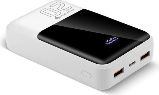 everActive EB-20Q Power Bank 20000mAh 22.5W with 2 USB-A Ports and USB-C Port White vue 2