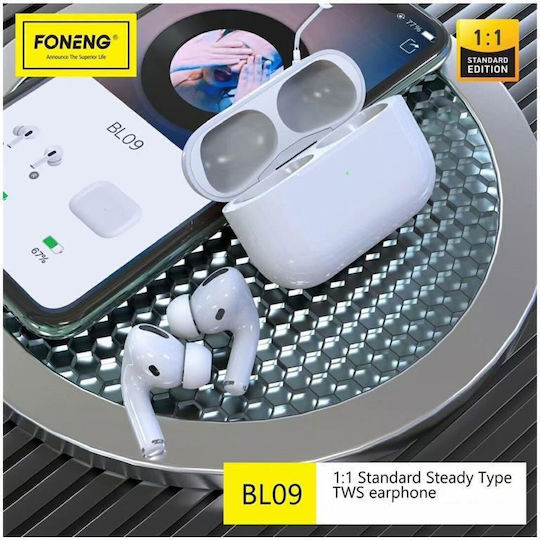 Foneng BL09L In-ear Bluetooth Handsfree Earphones with Charging Case White view 3