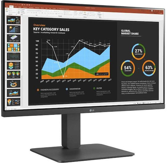LG 24BR650B-C IPS HDR Monitor 23.8" FHD 1920x1080 with Response Time 5ms GTG vue 3