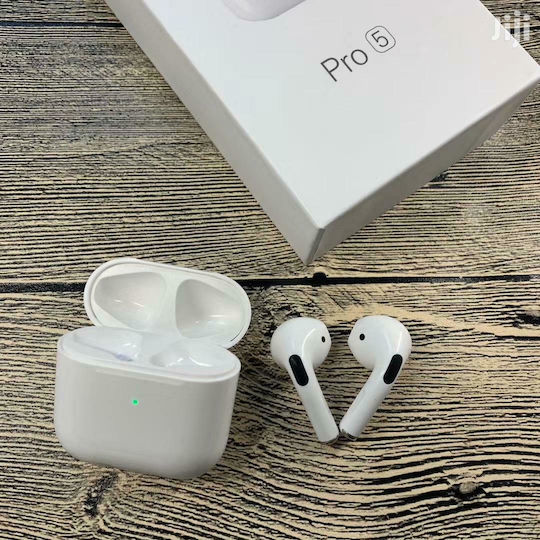 PRO5 In-ear Bluetooth Handsfree Earphones with Charging Case White view 3