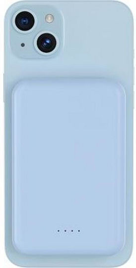 BigBen Connected MagSafe Power Bank 5000mAh 10W with USB-A Port and USB-C Port Blue view 3