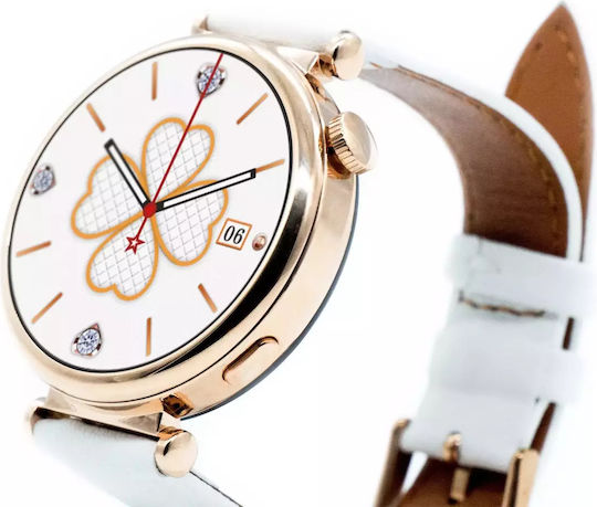 Kiano Watch Style 41mm with Heart Rate Monitor (Gold/White) view 9