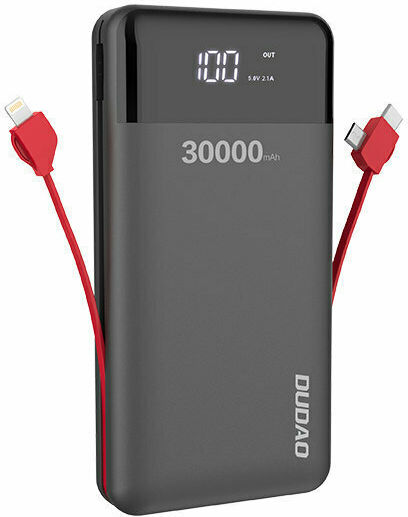 Dudao K1Max Power Bank 30000mAh with 2 USB-A Ports Black