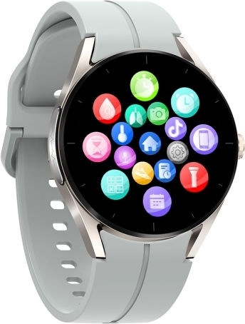 Ks05 1.32 Inch Ip67 Waterproof Color Screen Smart Watch Support Blood Oxygen Blood Glucose Blood Lipid Monitoring Gold Gray view 1