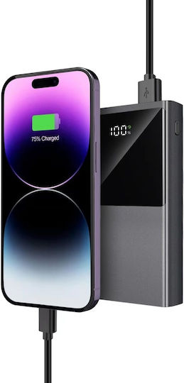 Tech-Protect PB13 Power Bank 20000mAh 22.5W with 2 USB-A Ports and USB-C Port Power Delivery / Quick Charge 3.0 Gray view 5