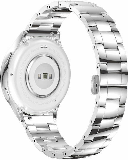 Ak53 Ip67 Bt5.2 1.32inch Smart Watch Support Voice Call Health Monitoring Style:pearl Steel Strap Silver view 4