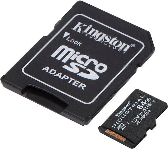 Kingston Industrial microSDXC 64GB U3 V30 A1 UHS-I 100MB/s with Adapter