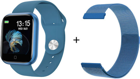 Cristal Time 80 Smartwatch Fashion 1.3 Inch Ips Color Tft Display Heart Rate Measurement Sleep Monitoring Music Photos Reminder Blue view 1