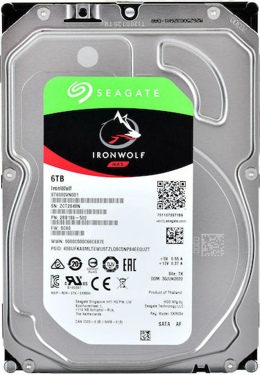 Seagate Ironwolf 6TB HDD Hard Drive 3.5" SATA III 5400rpm with 256MB Cache for NAS ST6000VN001 view 5