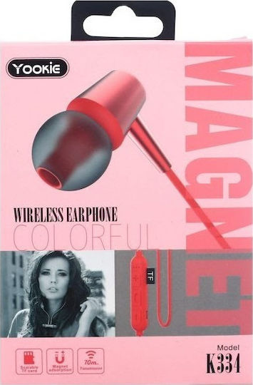 Yookie K334 In-ear Bluetooth Handsfree Earphones Red view 1
