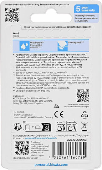 Kioxia microSDXC 128GB U3 V30 A2 UHS-I 160MB/s with Adapter view 4