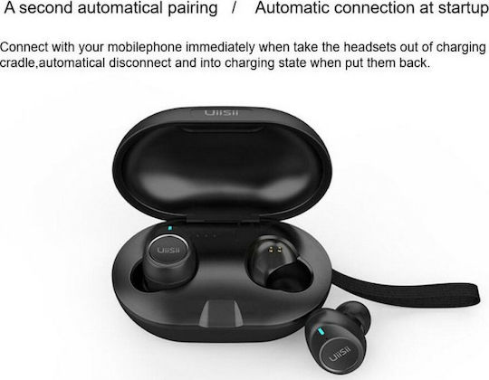 UiiSii TWS60 In-ear Bluetooth Handsfree Earphones with Sweat Resistance and Charging Case Black vue 5