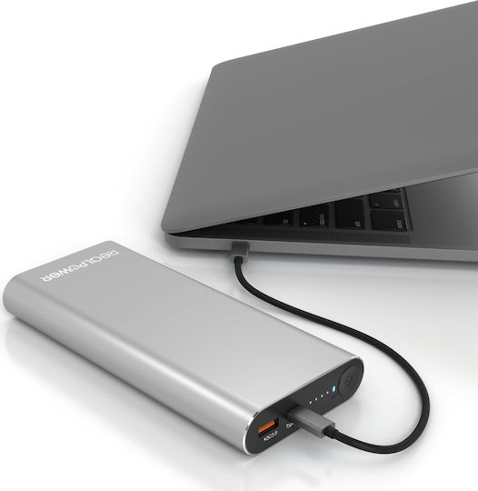 RealPower PB-20000PD Pro Power Bank 20000mAh with USB-A Port and USB-C Port Quick Charge 3.0 Silver view 3