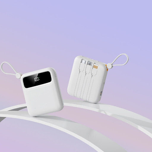 Mini DX263 Power Bank 10000mAh 22W With 2 USB-A Output Ports And USB-C Output Port White view 3