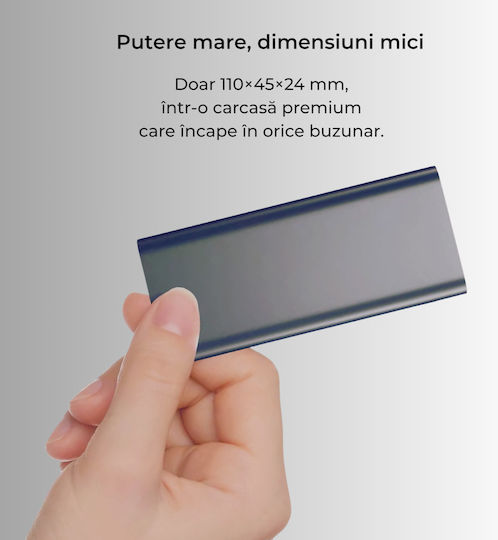 Voltres Power Bank 10000mAh 45W with USB-A Port and USB-C Port Quick Charge 3.0 Black view 5