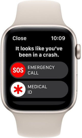 Apple Watch SE 2022 Aluminium 44mm Waterproof with Heart Rate Monitor (Starlight with Starlight Sport Band) view 5