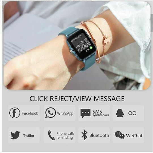 Senbono Lady Y20 Smartwatch with Heart Rate Monitor (Blue) view 2