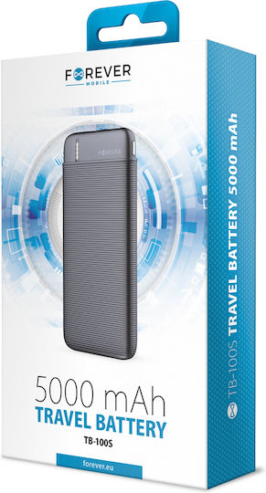 Forever TB-100S Power Bank 10000mAh with USB-A Port Black vue 2