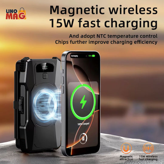 Linomag Solar Power Bank 10000mAh 22.5W Power Delivery Black view 3