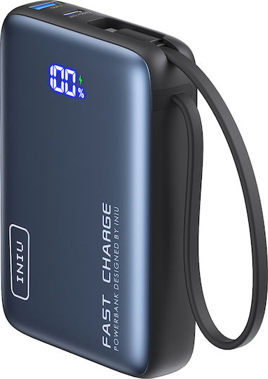 Iniu Power Bank 20000mAh 65W with USB-A Port and USB-C Port Black
