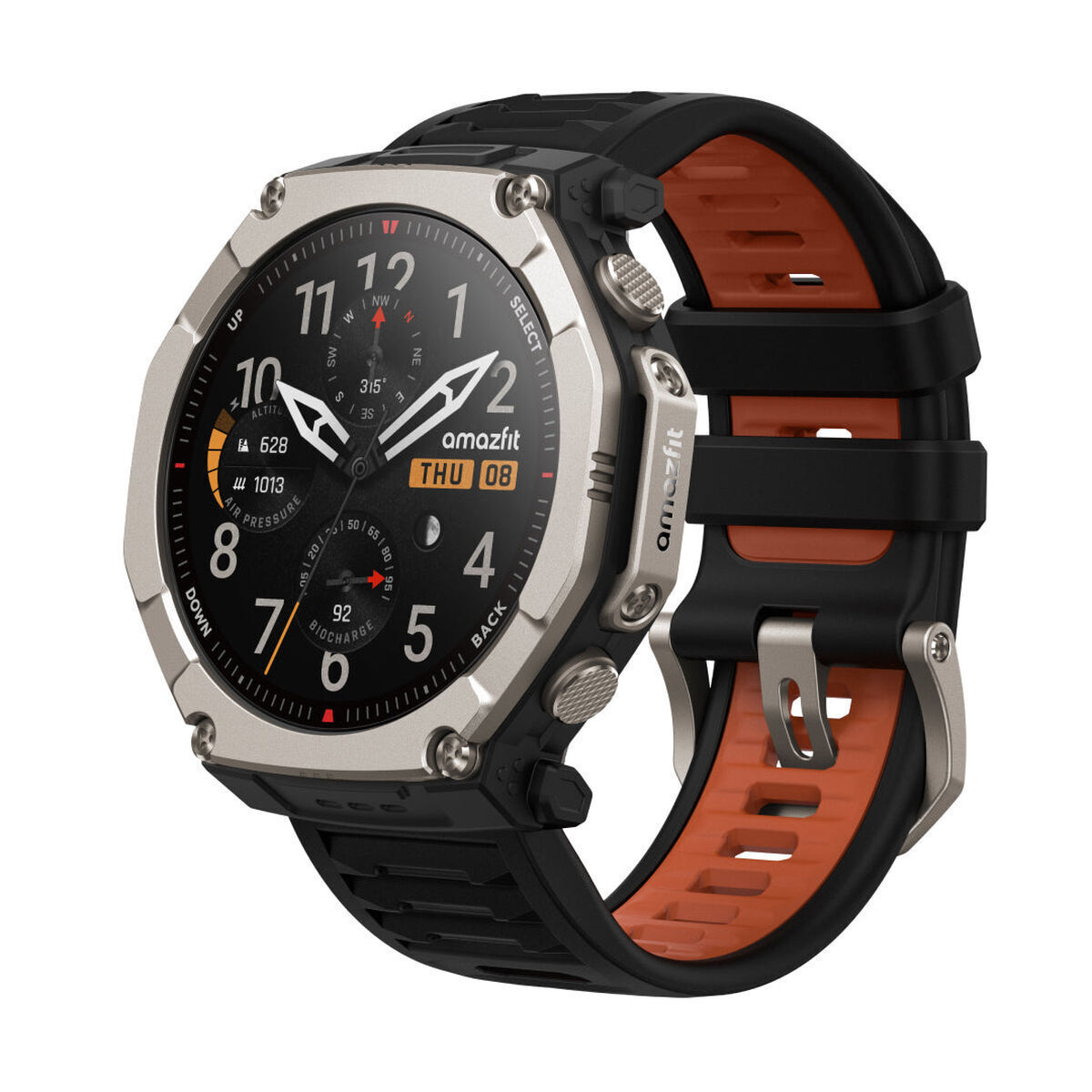 Amazfit T-Rex Ultra 2 Titanium 51mm Waterproof Smartwatch with Heart Rate Sensor Black