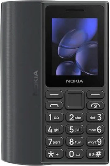 Nokia 105 (2024) Dual SIM Mobile with Buttons (Greek Menu) Black view 1