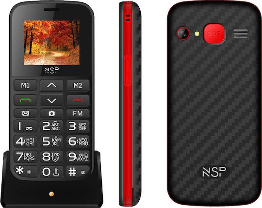 NSP 2000DS Dual SIM Mobile with Large Buttons (Greek Menu) Black view 3