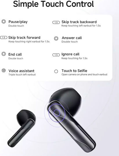 QCY Ailypods Clear In-ear Bluetooth Handsfree Earphones with Charging Case Black vue 5