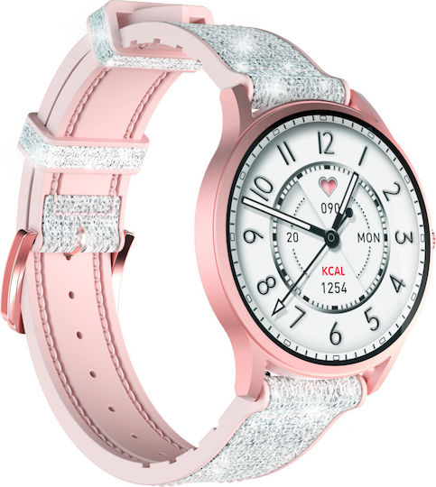 Kieslect Lora Waterproof Smartwatch with Heart Rate Monitor (Pink) view 1