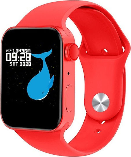 T100 Plus Smartwatch with Heart Rate Monitor (Red)