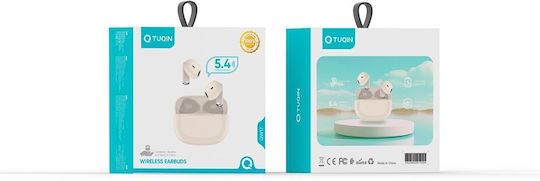 Tuqin QW17 Earbud Bluetooth Handsfree Earphones with Sweat Resistance and Charging Case Beige view 2