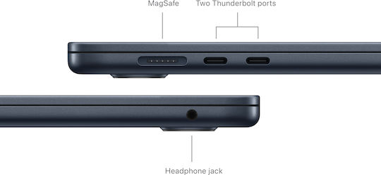 Apple MacBook Air 15" (2024) 15.3" Retina Display (M3-8-core/16GB/1TB SSD) Midnight (GR Keyboard) view 7