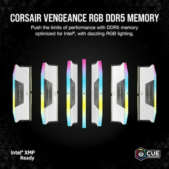 Corsair Vengeance RGB DDR5 32GB RAM with 2x16GB Modules and Speed 6000 for Desktop CMH32GX5M2B6000C30W view 5