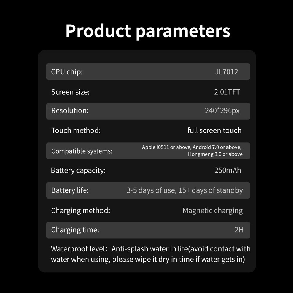 LD1 Aluminum Smartwatch with Heart Rate Monitor Black view 8