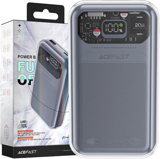 Acefast Sparkling Series Power Bank 20000mAh 30W Gray view 6