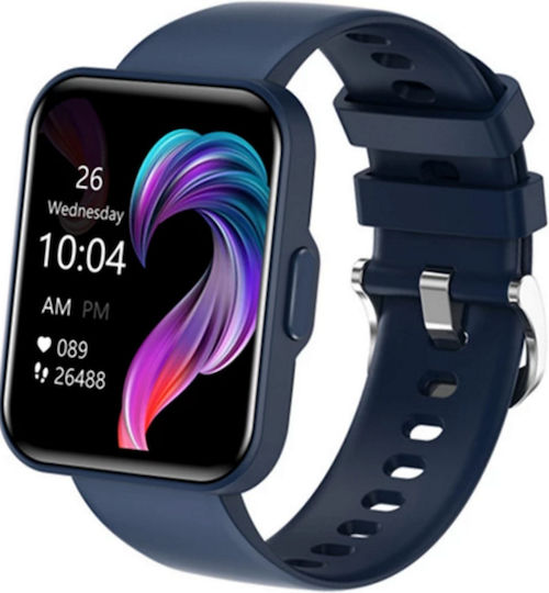 Smartwatch Fitness Bracelet Idealstore Easyapp 24 Sports Modes Fitness Tracker Gps Sports Tracking Heart Rate Blood Pressure Monitoring Weather Forecast Music Player Notifications Call Rejection Color Blue view 1