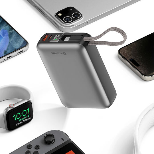 Swissten Space Power Bank 20000mAh 45W With USB-A Output Port And USB-C Output Port Power Delivery Silver view 4