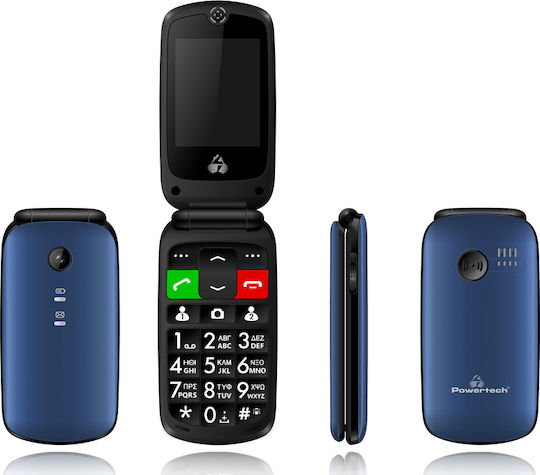 Powertech Sentry IV Dual SIM Mobile with Large Buttons (Greek Menu) Blue view 4