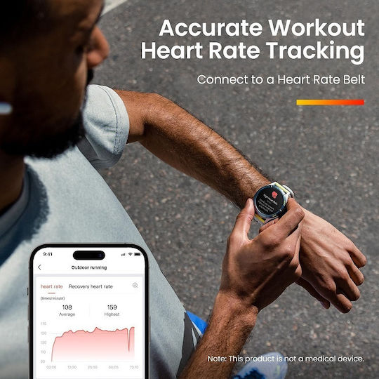 Amazfit Cheetah (Round) Waterproof Smartwatch with Heart Rate Monitor (Speedster Grey) vue 7