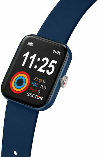 Sector S03 Smartwatch with Heart Rate Monitor (Blue Silicone) vue 3