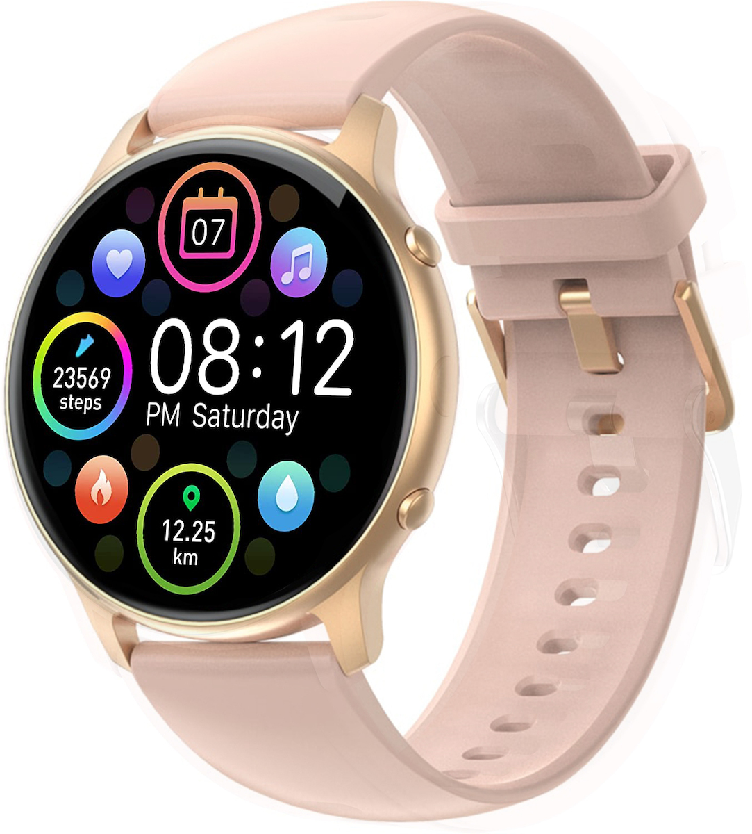 ISP LikeSmart eXtremeFiT Pro Aluminium Smartwatch with Heart Rate Monitor (Pink Gold) view 1