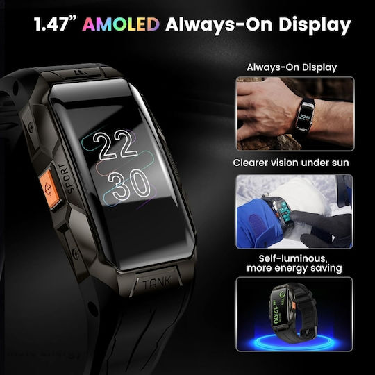 Kospet Tank X1 Titanium Smartwatch (Black) view 5